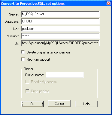 Database Mode Panel