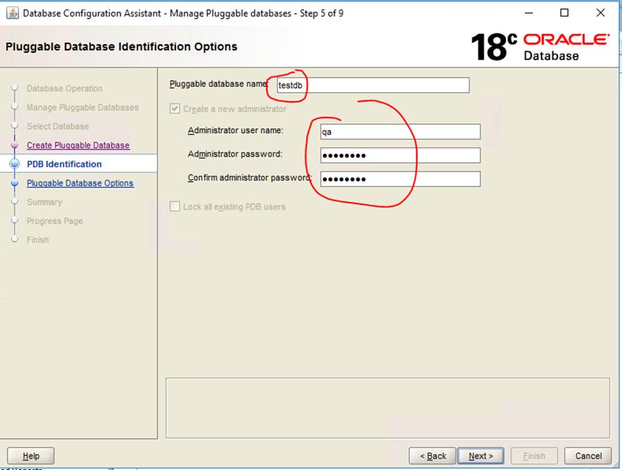 Enter Database Details