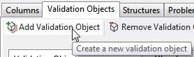 Add Validation Object Toolbar Button