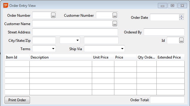 Complete Order View Layout