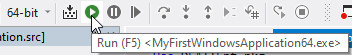 Run toolbar button