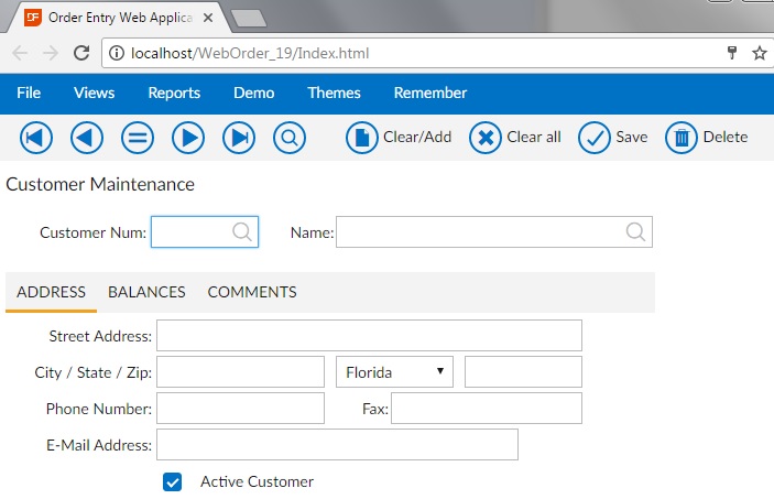Customer Web View