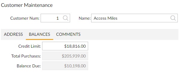 Balances Tab