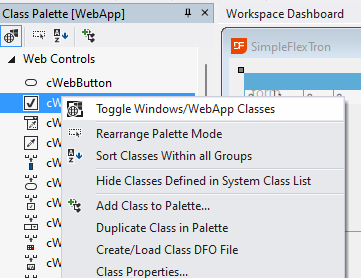 Windows Web App Class Toggle Menu